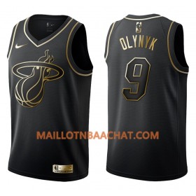 Maillot NBA Miami Heat Kelly Olynyk 9 Nike Noir Golden Edition Swingman - Homme